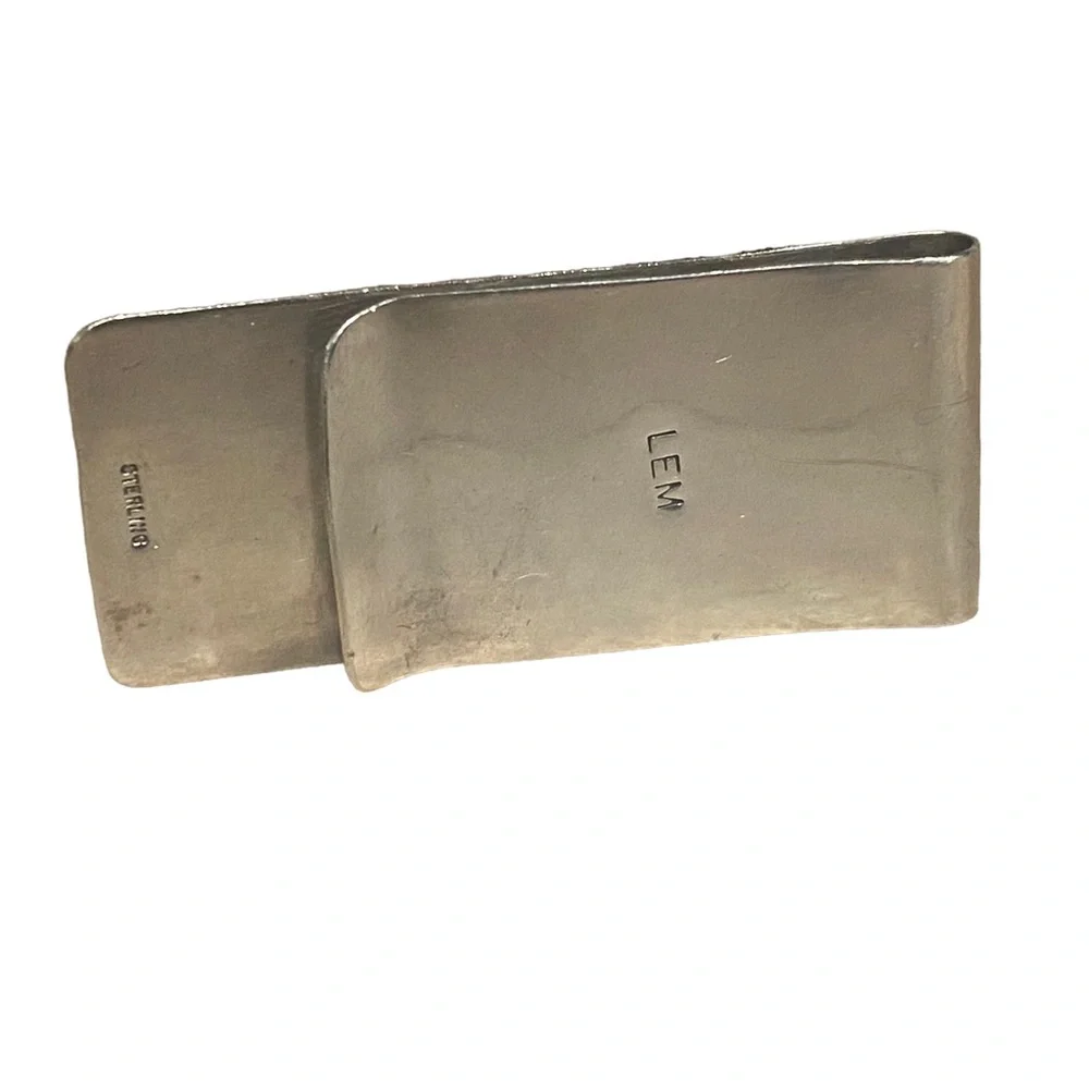 Vintage Sterling Silver & Turquoise Money Clip